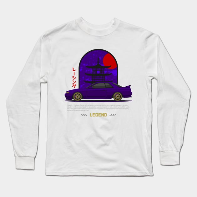 JDM Legend Purple Skyline GTR R32 Long Sleeve T-Shirt by GoldenTuners